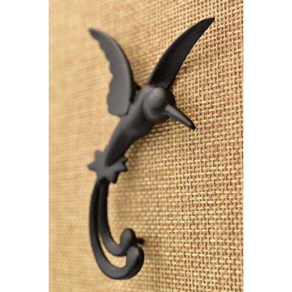 JJ Vintage Hummingbird Pin Brooch Matte Black Bird Chunky Signed 1980s BinAL - Picture 4 of 12